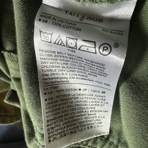 Banana Republic army green flight jacket jumpsuit Organic cotton Size 6 Tall - Picture 13 of 13